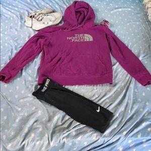 Purple north face hoodie